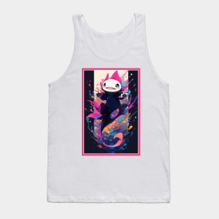 Cute Axolotl Anime Art Design | Cute Animals | Axolotl Hentaii Chibi Kawaii Design Tank Top